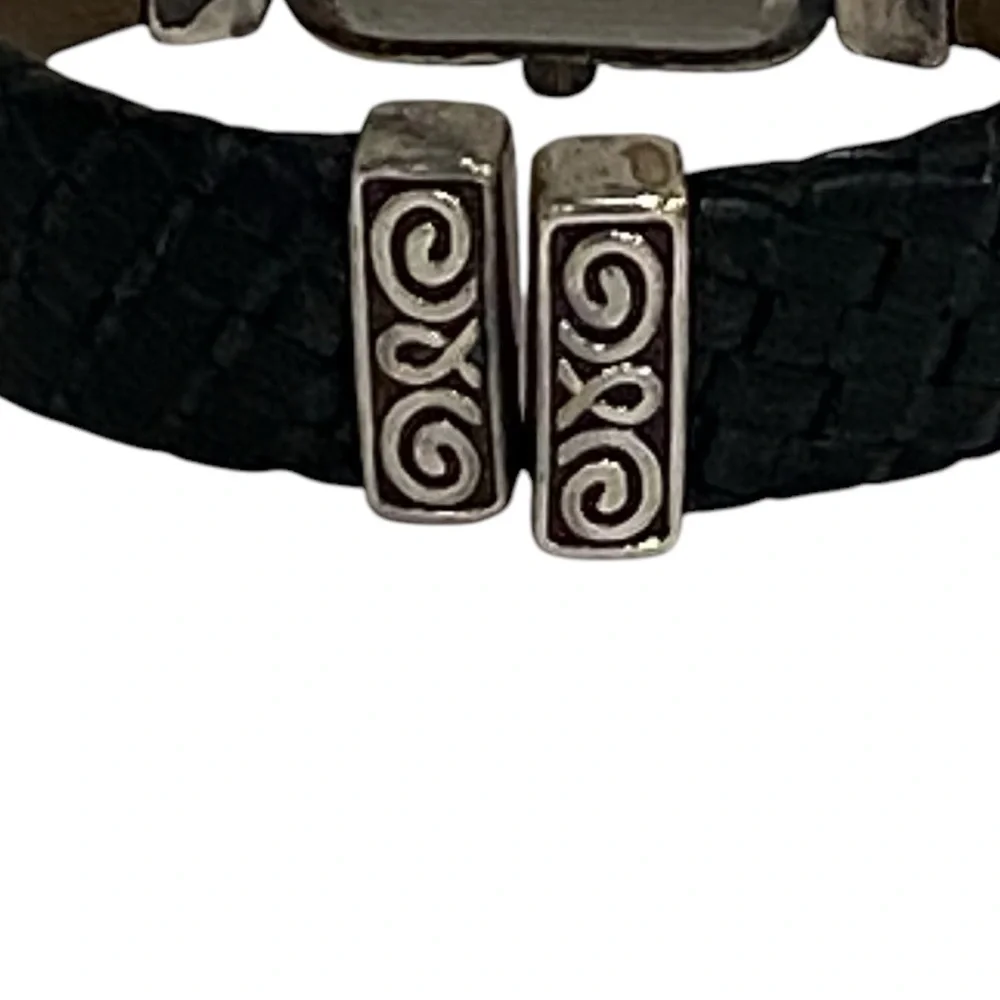 Talbots Vintage Sterling Silver & Black Leather Women’s Watch - Like-New